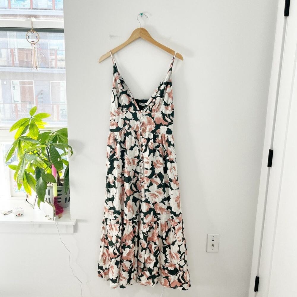 Abercrombie & Fitch Green & Pink Floral Maxi Dress Size Medium Petite